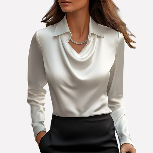 Emeja | Dames Blouse met Draped Kraag