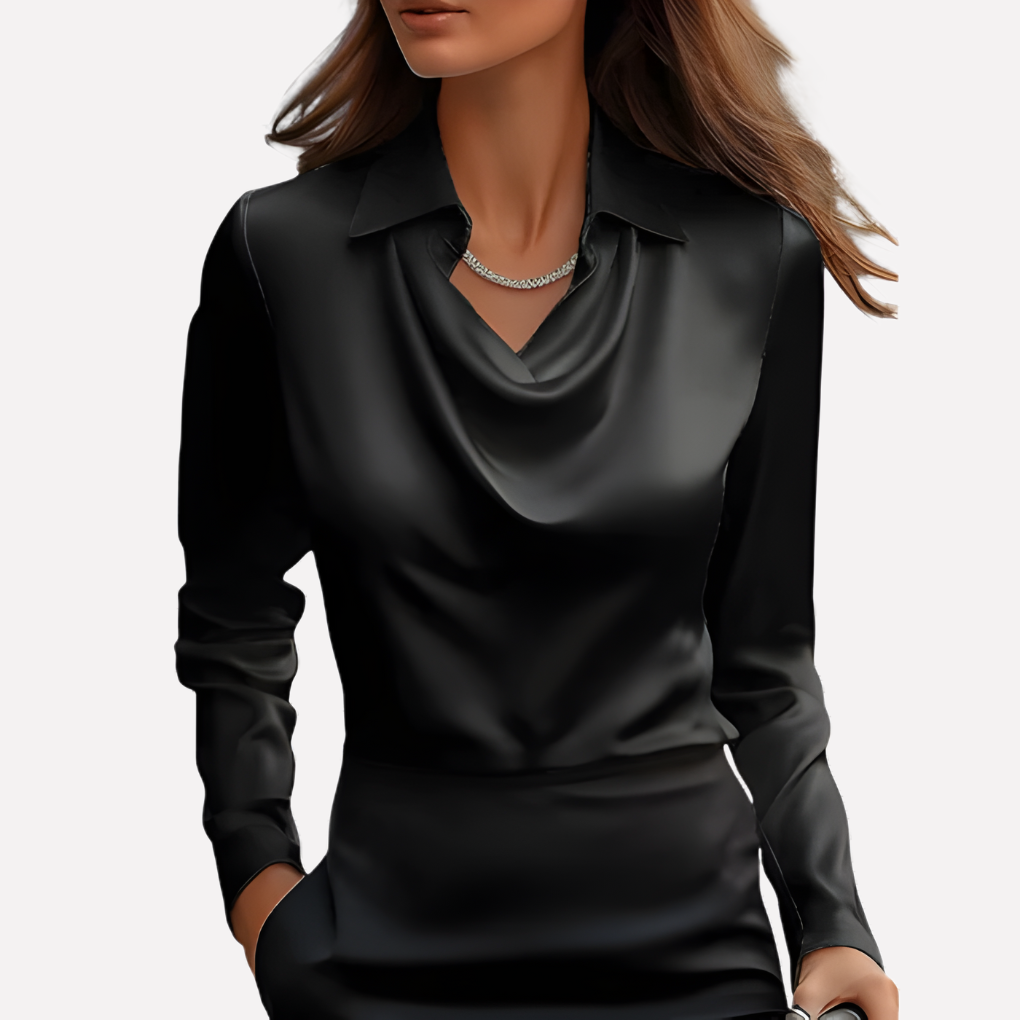 Emeja | Dames Blouse met Draped Kraag