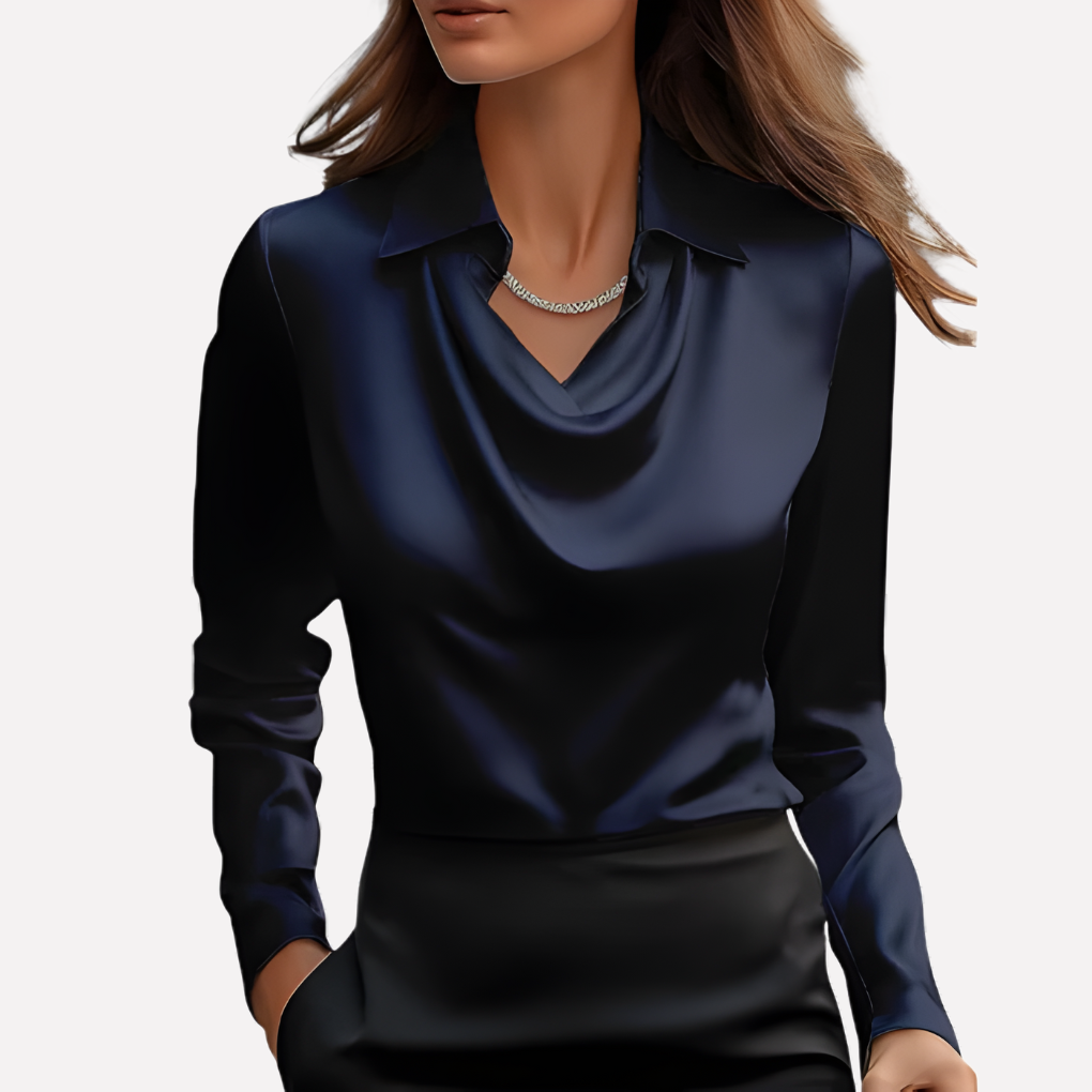 Emeja | Dames Blouse met Draped Kraag