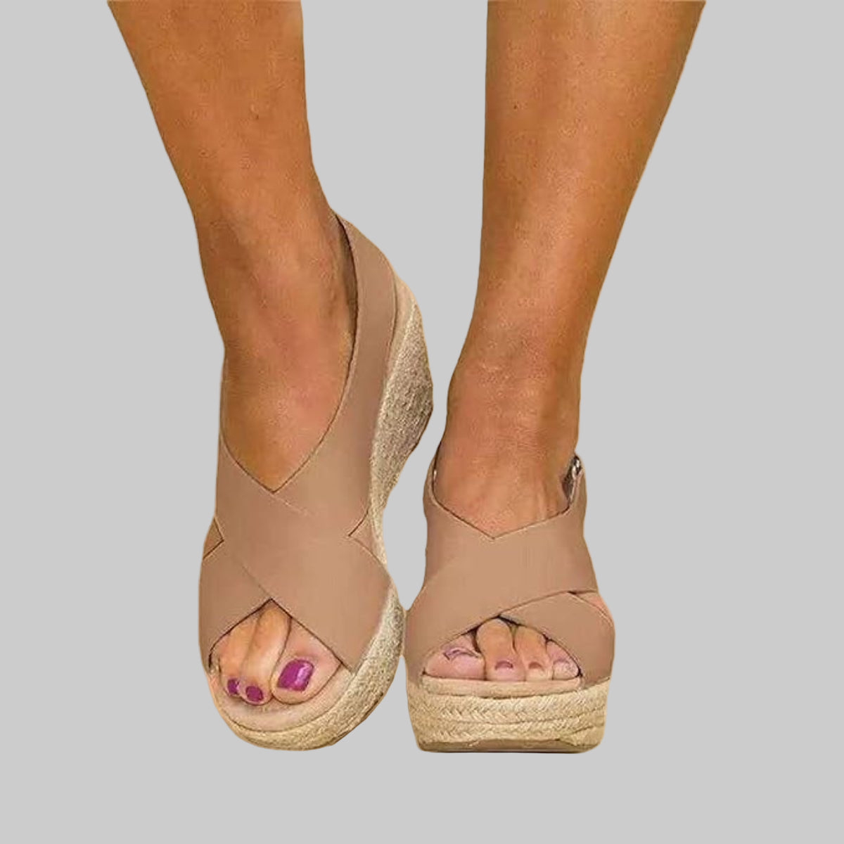Emeja | Dames Crisscross Wedge Espadrille Sandalen
