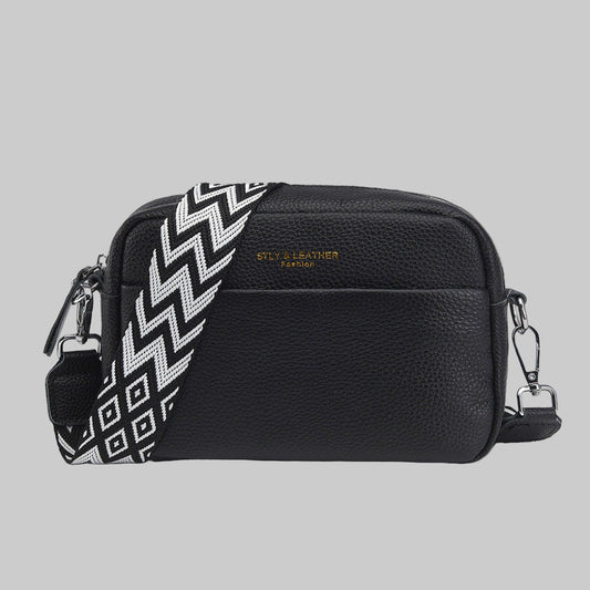 Emeja | Dames Crossbody Camera Tas met Patroonriem