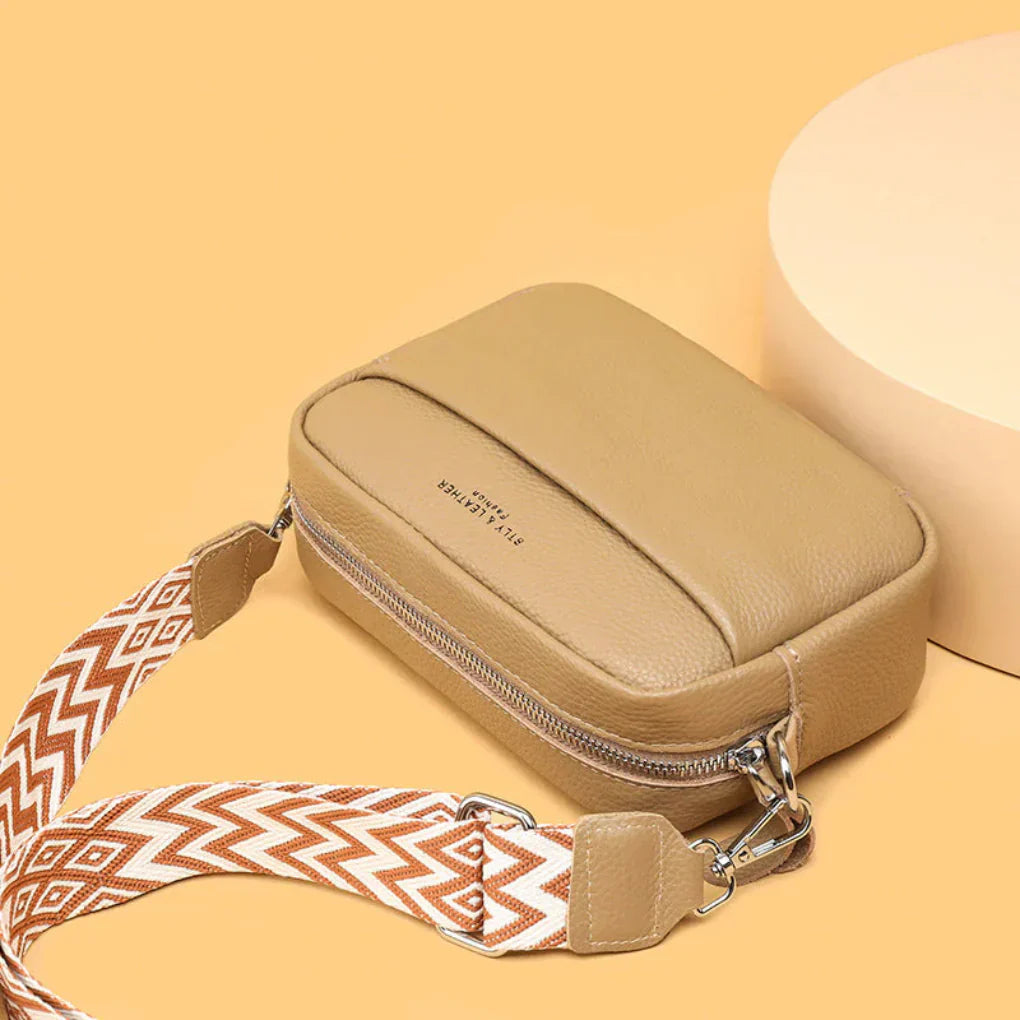 Emeja | Dames Crossbody Camera Tas met Patroonriem