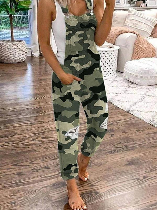 Emeja | Dames Denim Overalls met Gescheurde Details