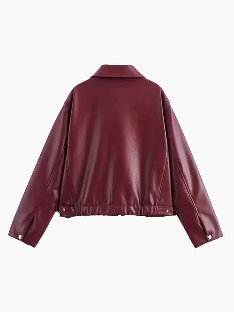 Emeja | Dames Faux Leren Jas met Ritsdetail