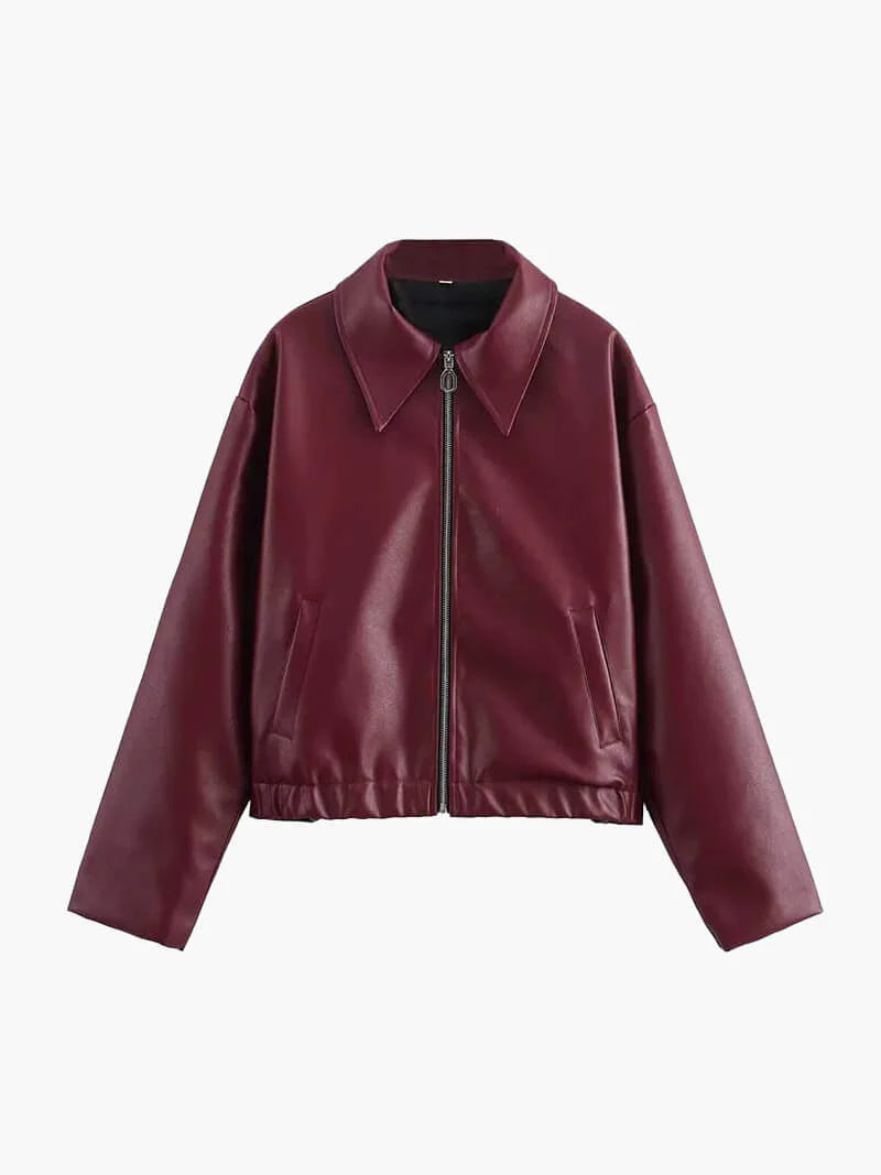 Emeja | Dames Faux Leren Jas met Ritsdetail