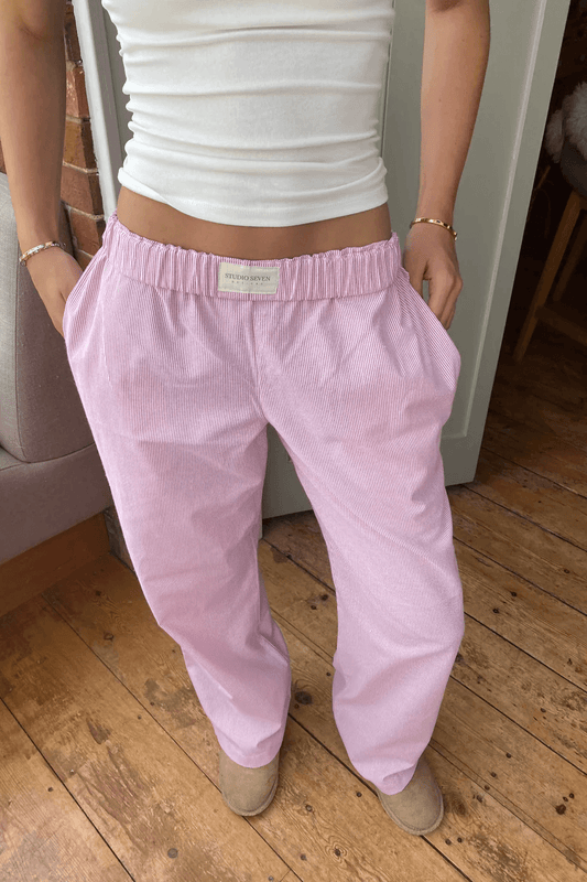 Emeja | Dames Gestreepte Loungebroek met Elastische Tailleband