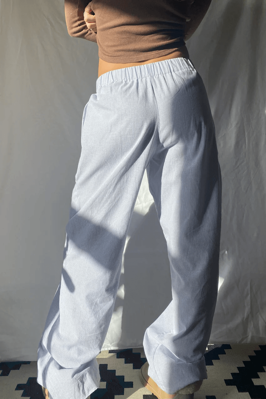 Emeja | Dames Gestreepte Loungebroek met Elastische Tailleband