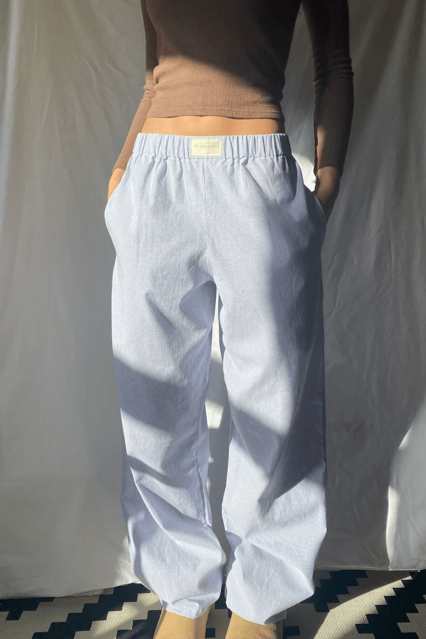 Emeja | Dames Gestreepte Loungebroek met Elastische Tailleband