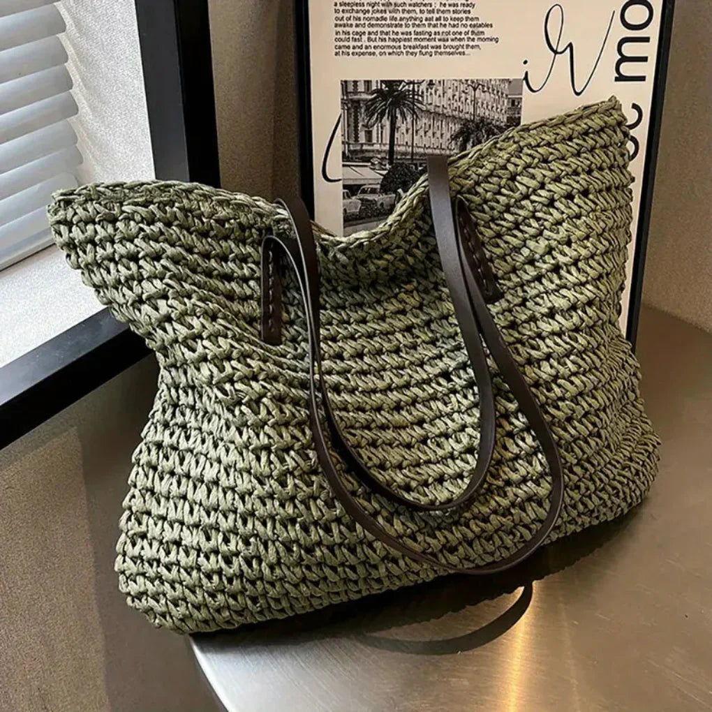 Emeja | Dames Geweven Tote Bag - Oversized Draagtas