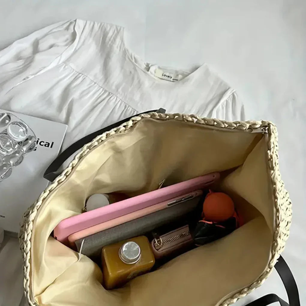 Emeja | Dames Geweven Tote Bag - Oversized Draagtas