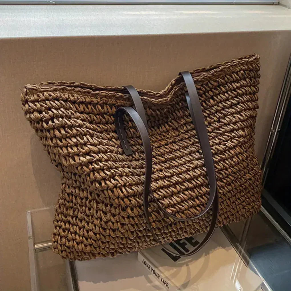 Emeja | Dames Geweven Tote Bag - Oversized Draagtas