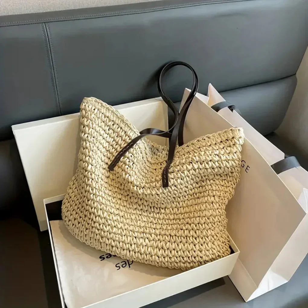 Emeja | Dames Geweven Tote Bag - Oversized Draagtas