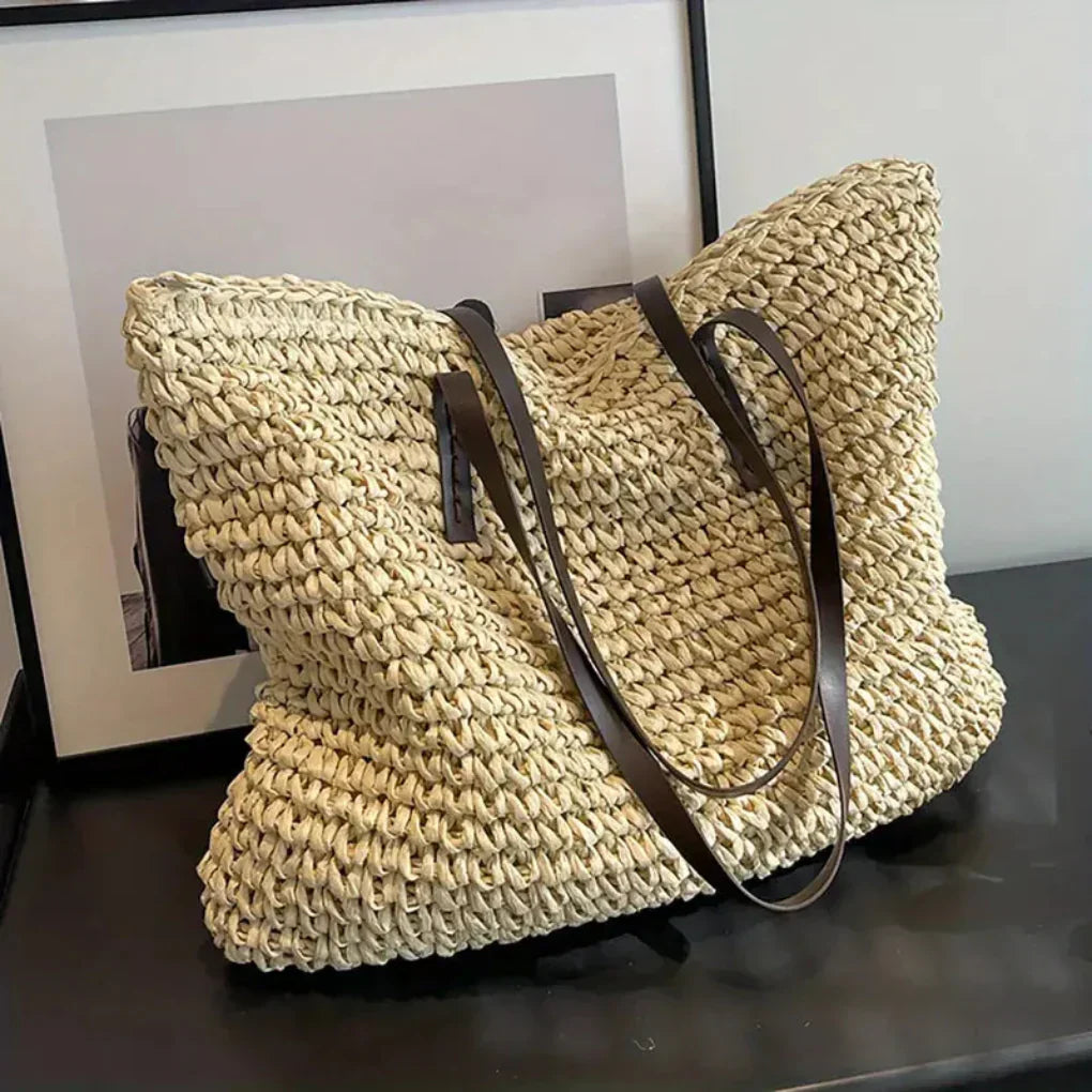 Emeja | Dames Geweven Tote Bag - Oversized Draagtas