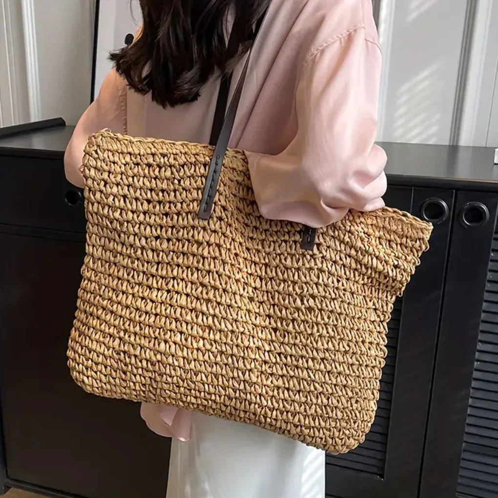 Emeja | Dames Geweven Tote Bag - Oversized Draagtas