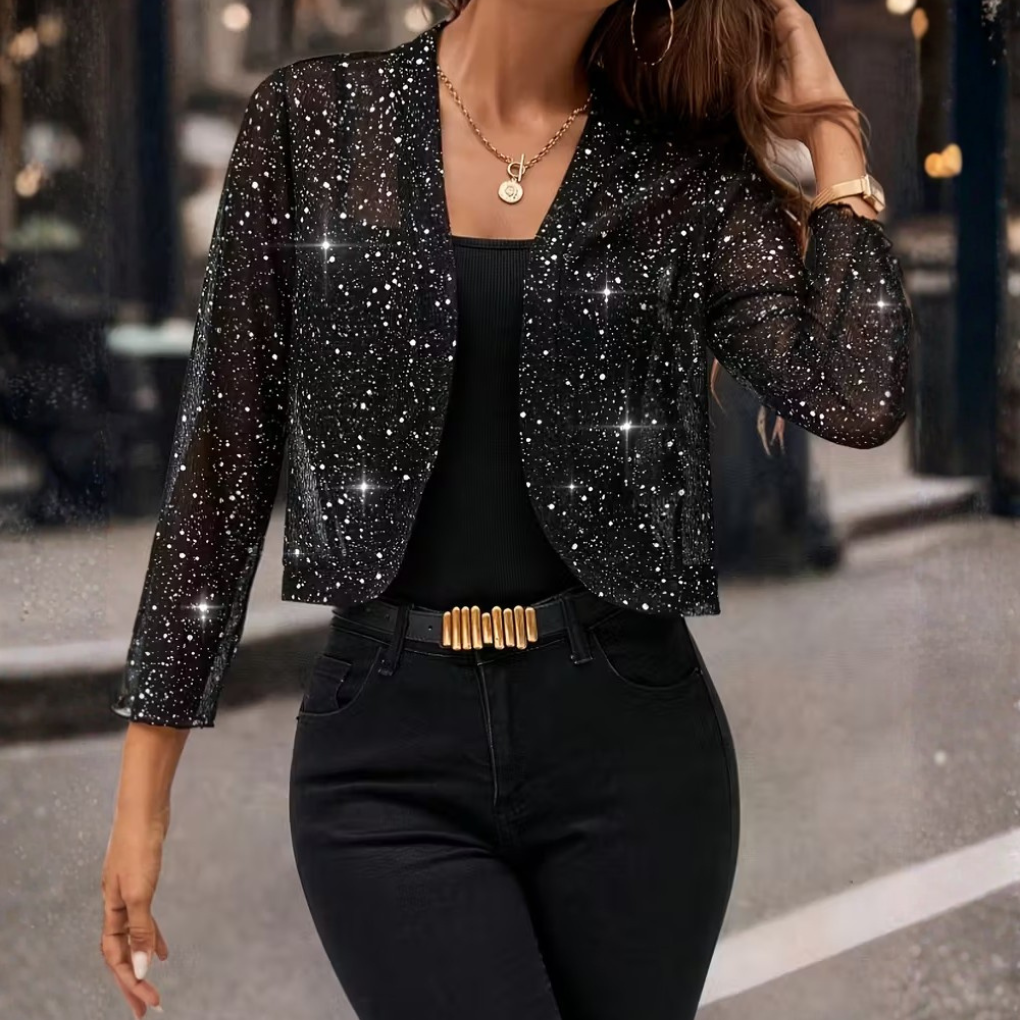 Emeja | Dames Glitter Cardigan Jas