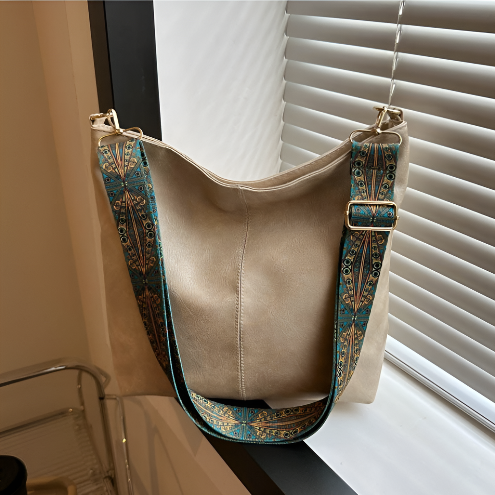 Emeja | Dames Hobo Handtas met Patroonriem