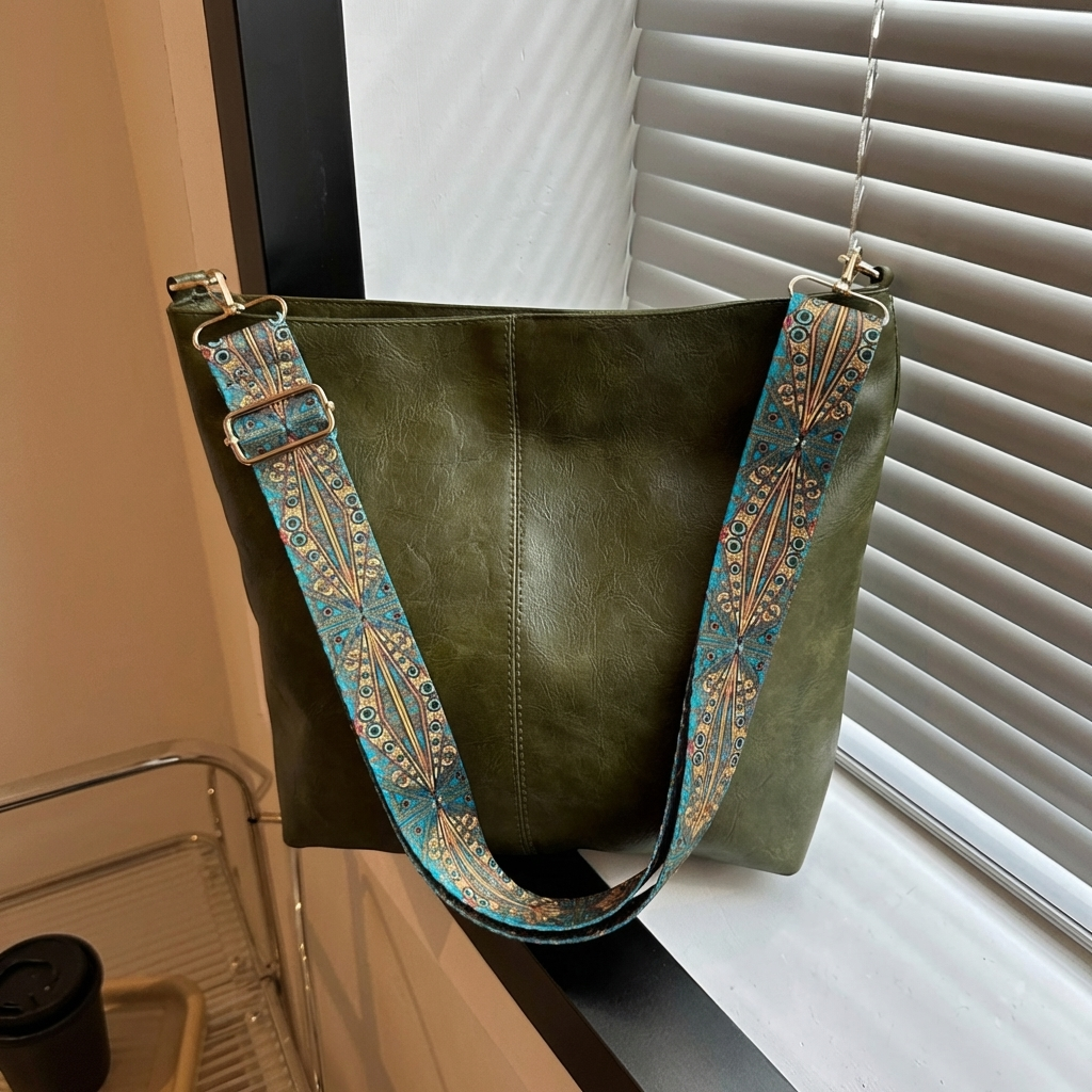 Emeja | Dames Hobo Handtas met Patroonriem