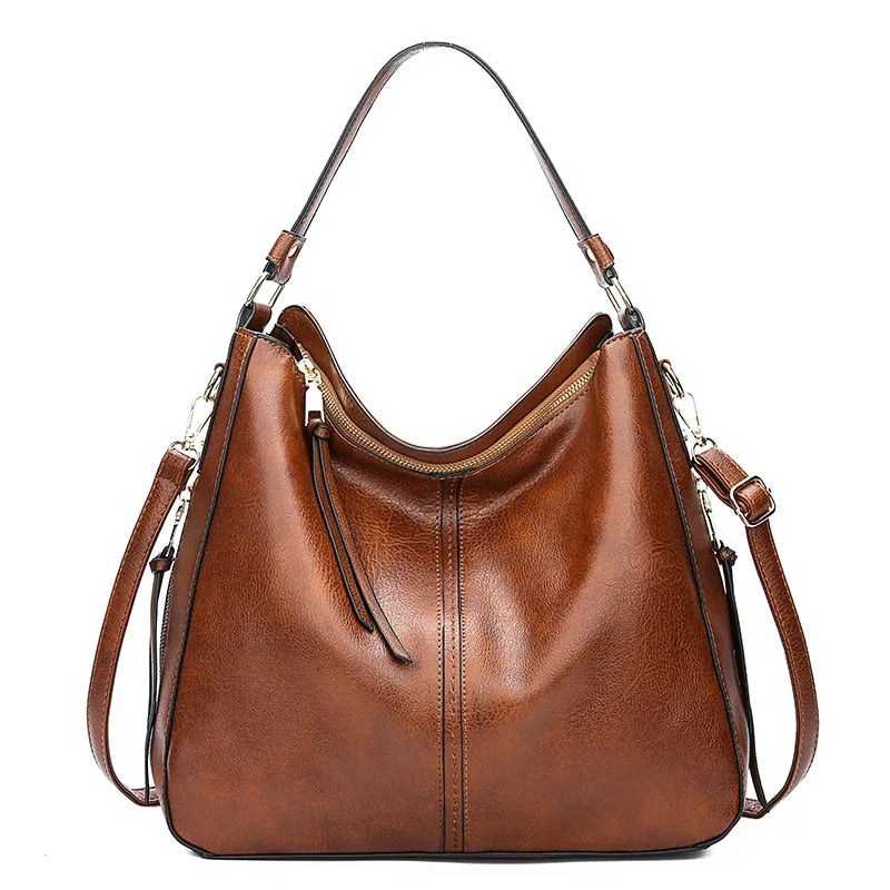Emeja | Dames Hobo Schoudertas met Gouden Rits Accent