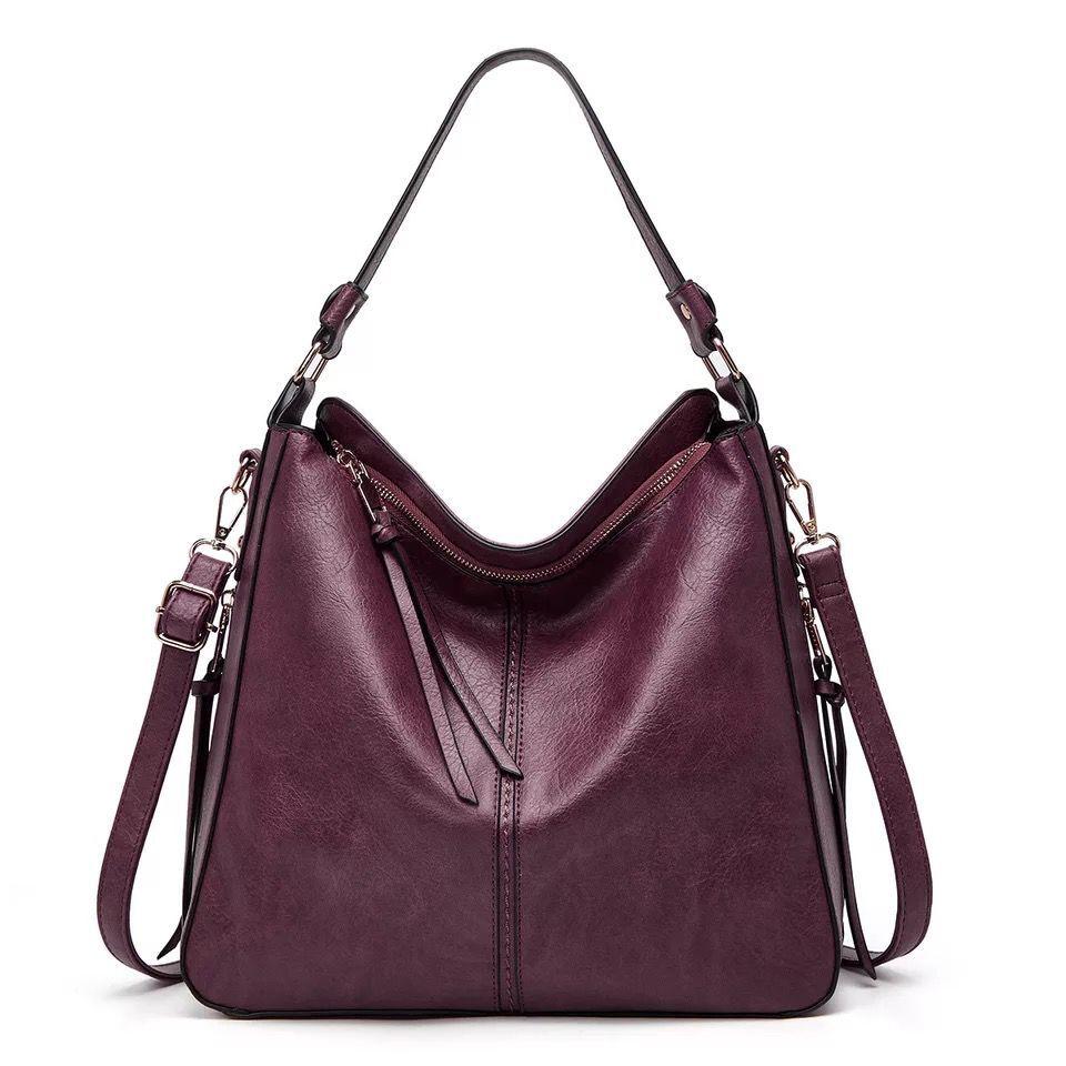 Emeja | Dames Hobo Schoudertas met Gouden Rits Accent