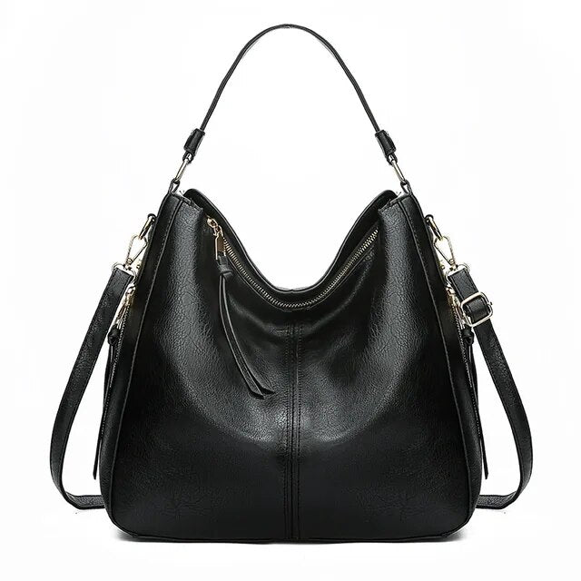 Emeja | Dames Hobo Schoudertas met Gouden Rits Accent