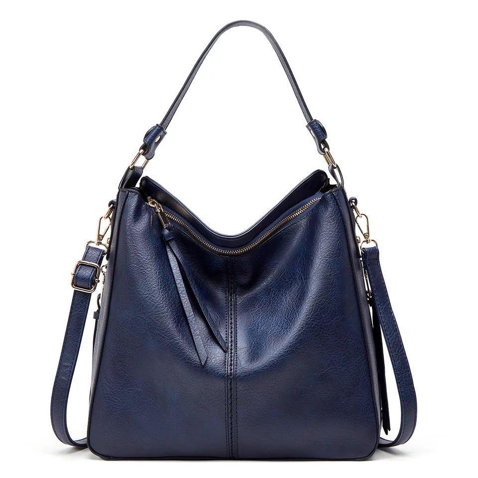 Emeja | Dames Hobo Schoudertas met Gouden Ritsdetails