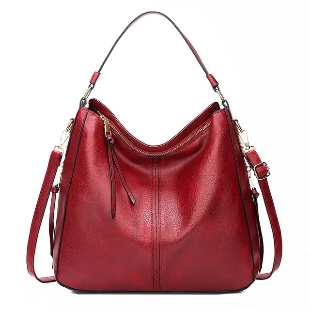 Emeja | Dames Hobo Schoudertas met Gouden Ritsdetails