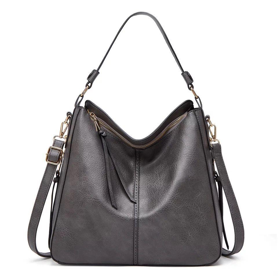 Emeja | Dames Hobo Schoudertas met Gouden Ritsdetails