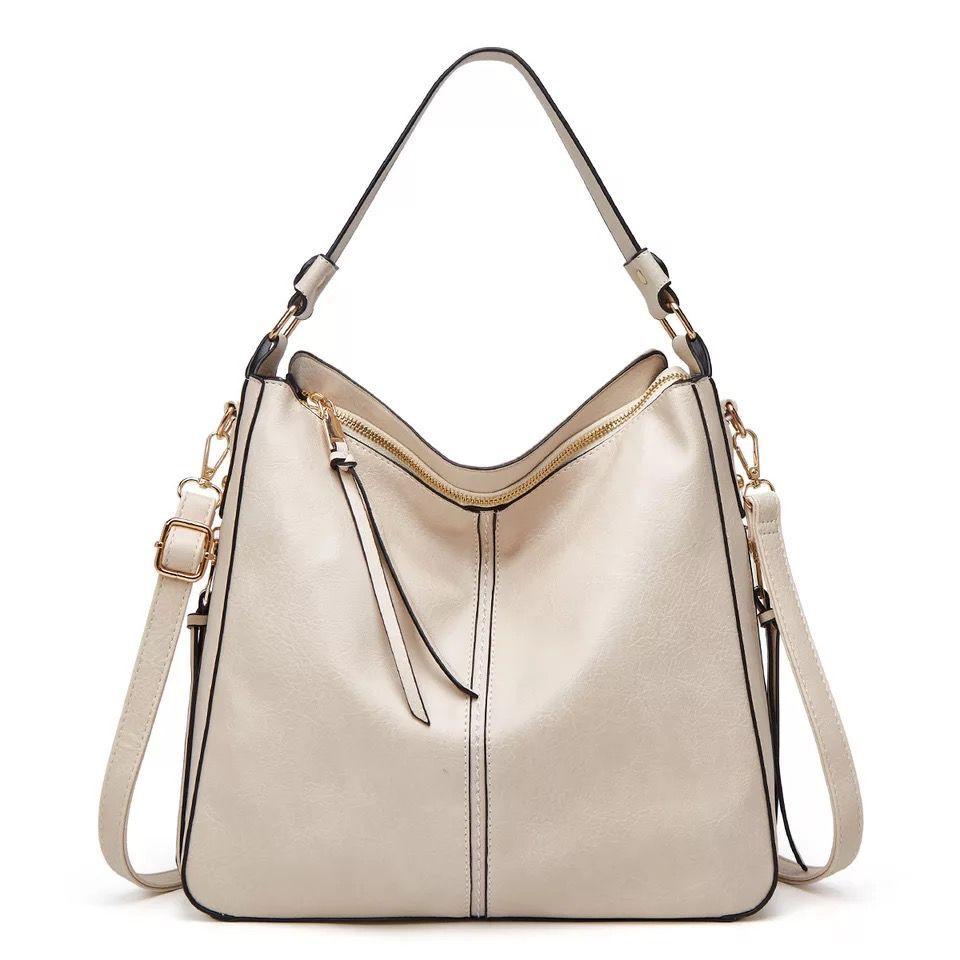 Emeja | Dames Hobo Schoudertas met Gouden Ritsdetails