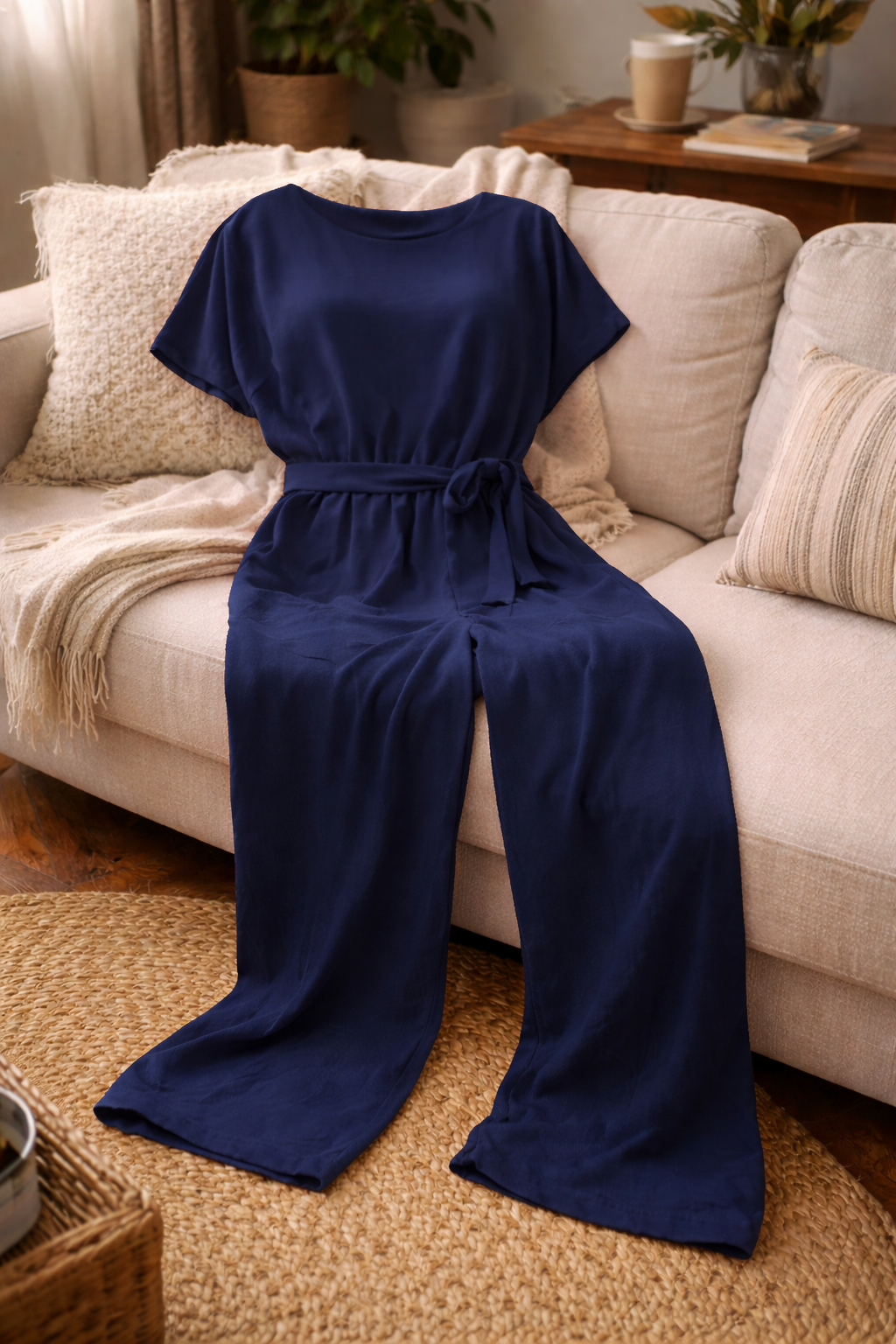 Emeja | Dames Jumpsuit met Brede Snit en Riem