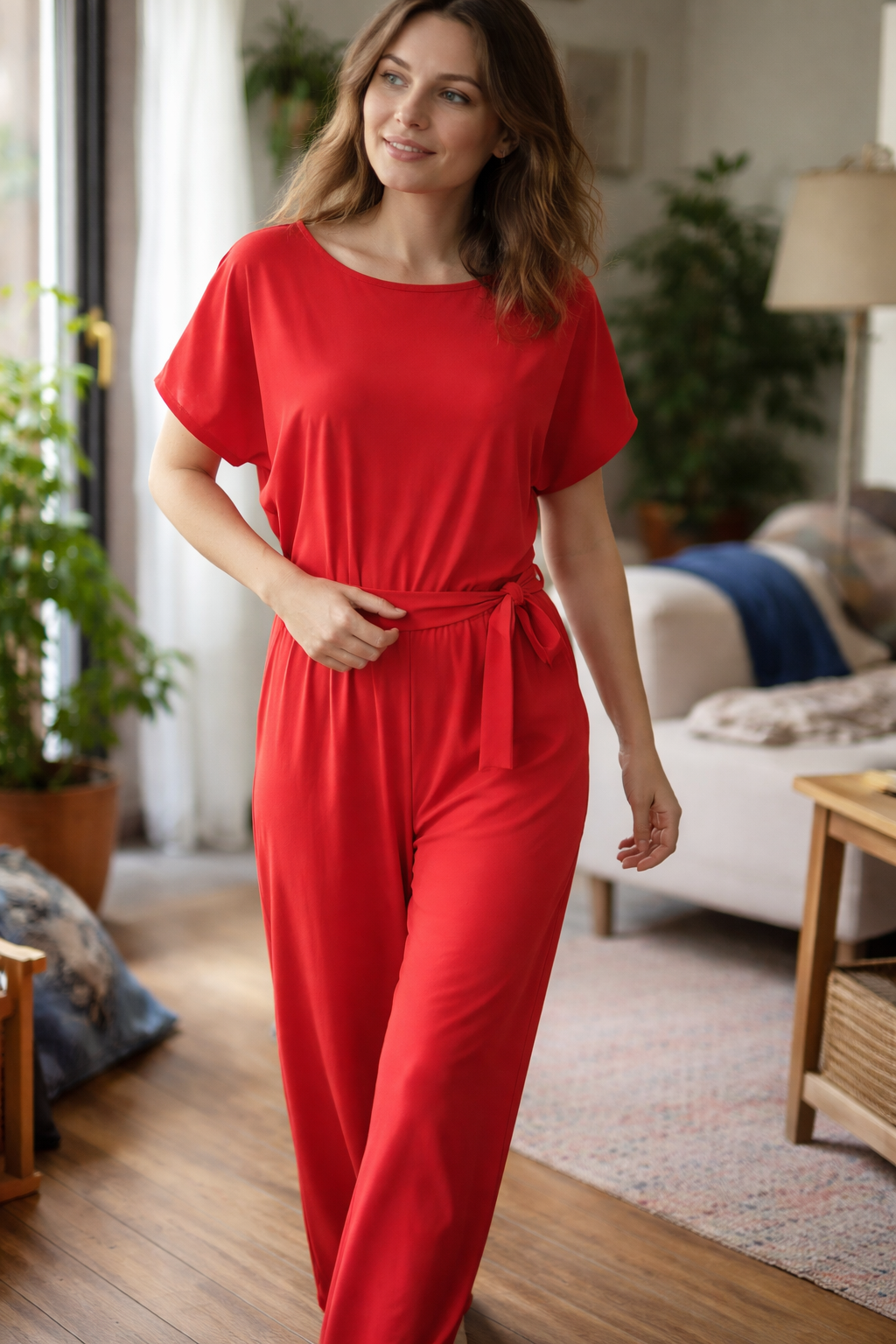 Emeja | Dames Jumpsuit met Brede Snit en Riem