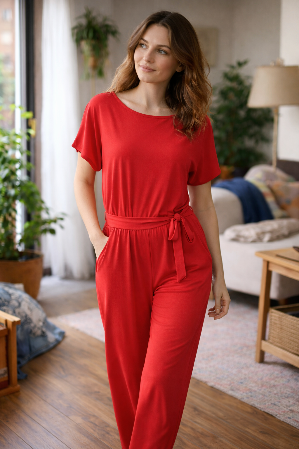 Emeja | Dames Jumpsuit met Brede Snit en Riem