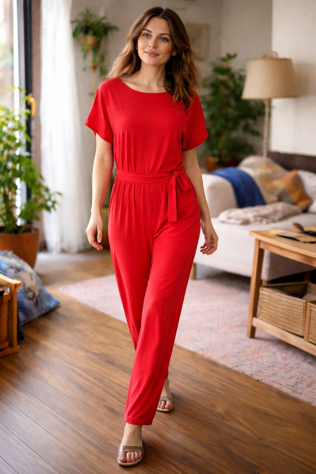 Emeja | Dames Jumpsuit met Brede Snit en Riem