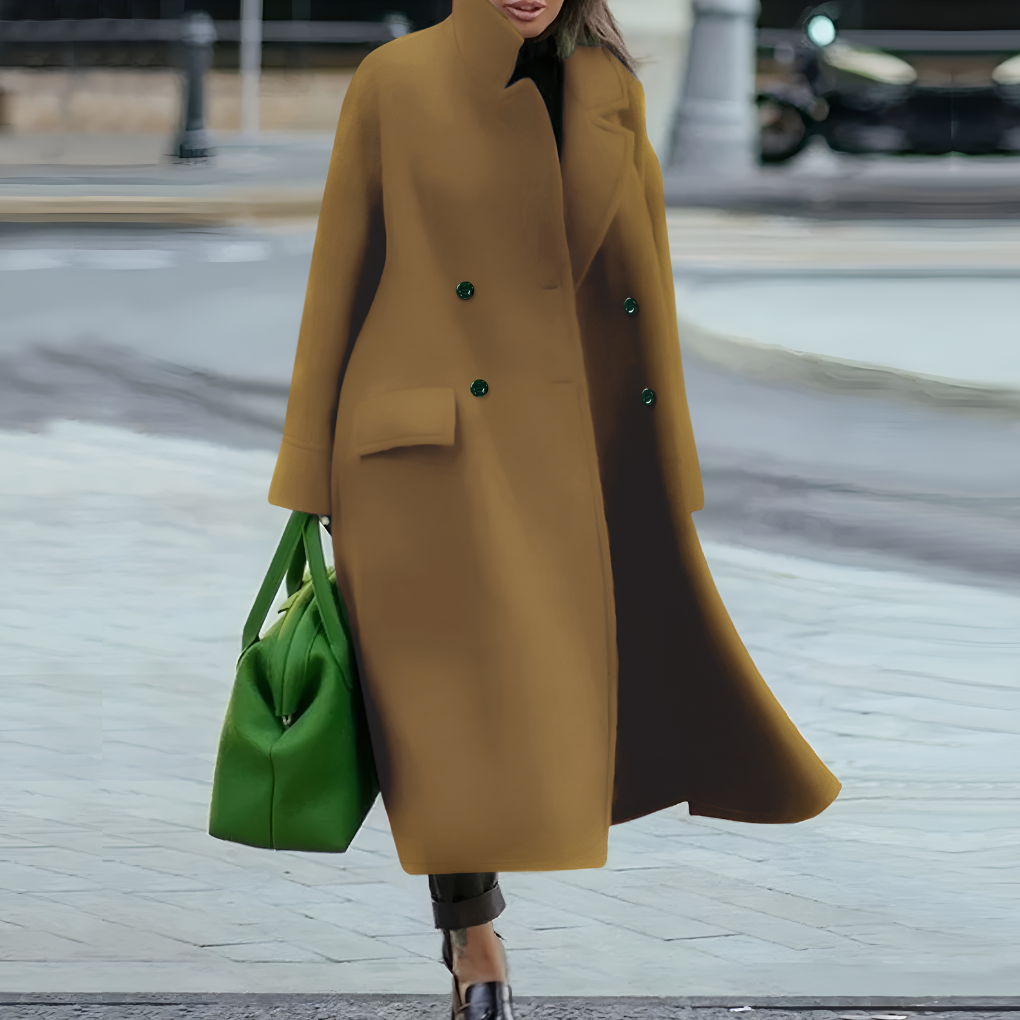 Emeja | Dames Lange Knop-Up Trenchcoat