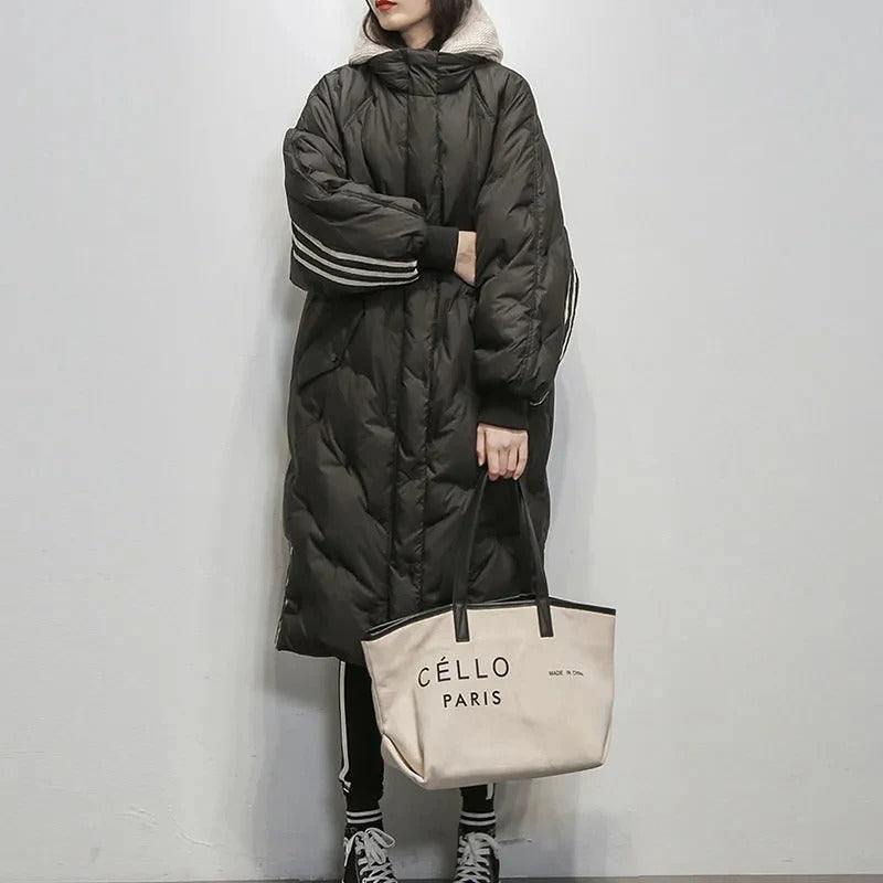 Emeja | Dames Lange Pufferjas met Capuchon