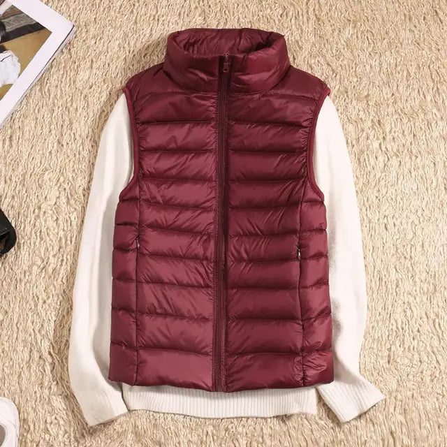 Emeja | Dames Lichtgewicht Puffer Vest Met Staande Kraag
