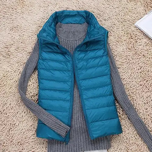Emeja | Dames Lichtgewicht Puffer Vest Met Staande Kraag