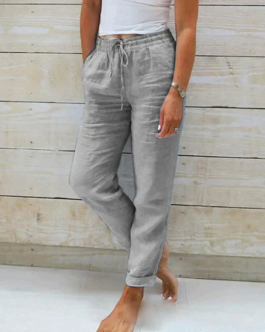 Emeja | Dames Linnen Broek met Touwtjes