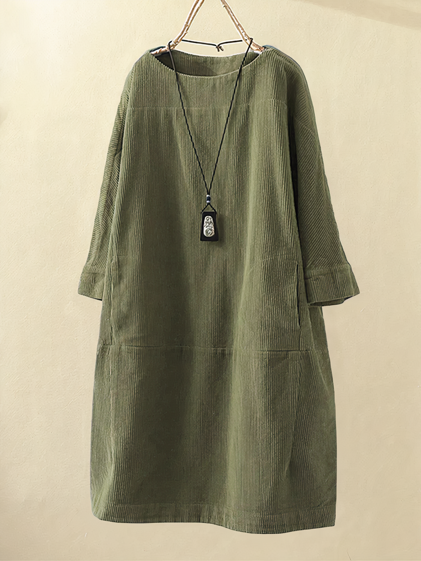 Emeja | Dames Midi Jurk met Heupzakken