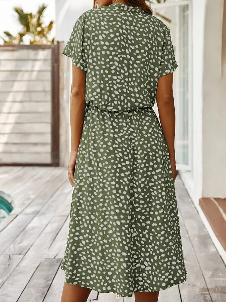 Emeja | Dames Midi Overhemdjurk met Print