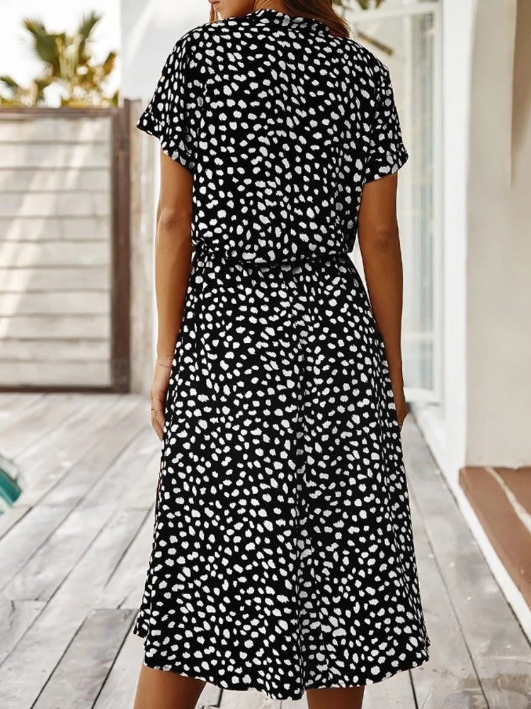 Emeja | Dames Midi Overhemdjurk met Print