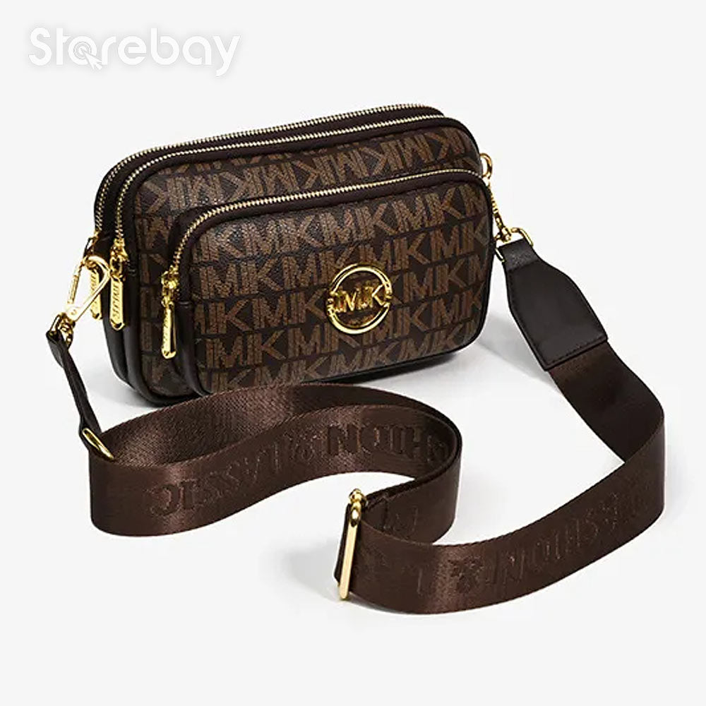 Emeja | Dames Monogram Schoudertas met Kettingdetail