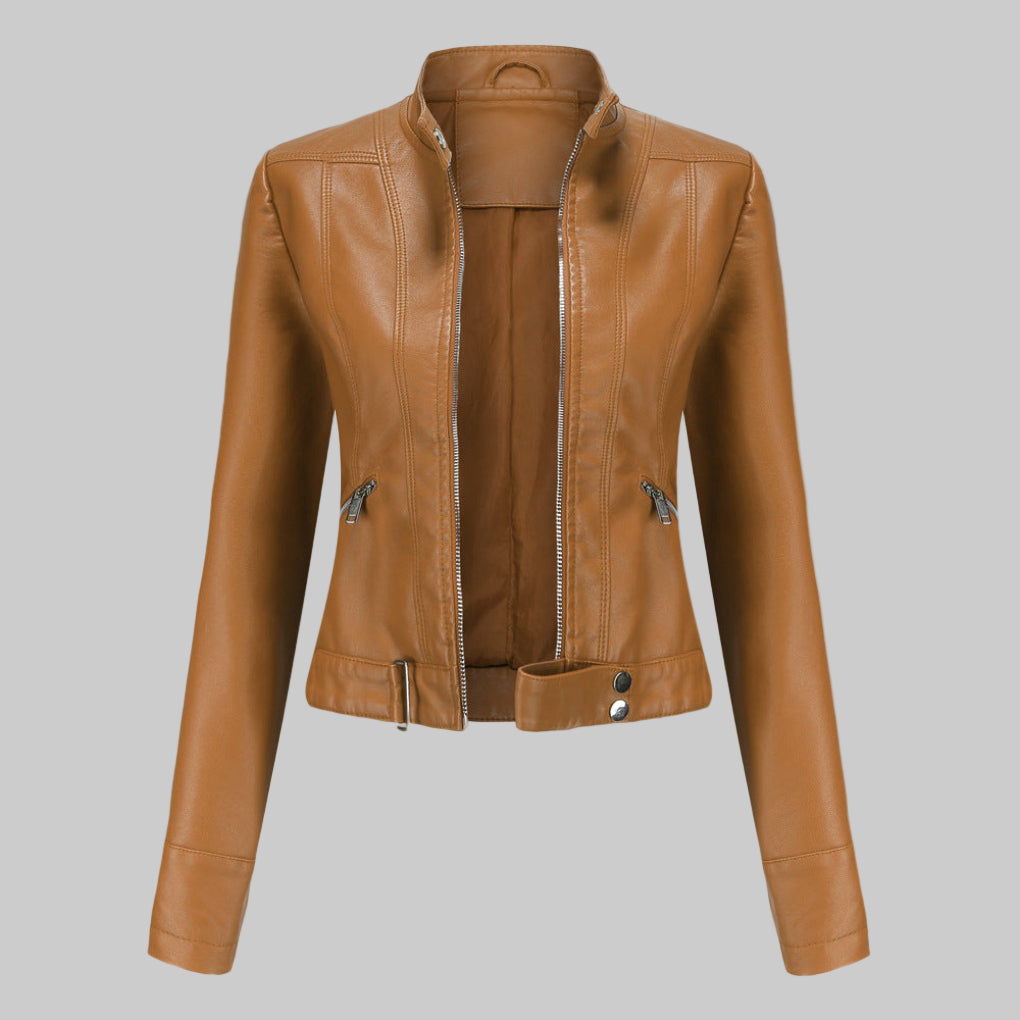 Emeja | Dames Moto Jacket met Staande Kraag