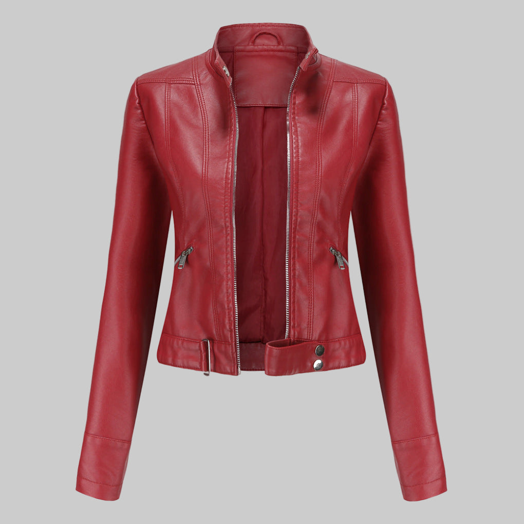 Emeja | Dames Moto Jacket met Staande Kraag