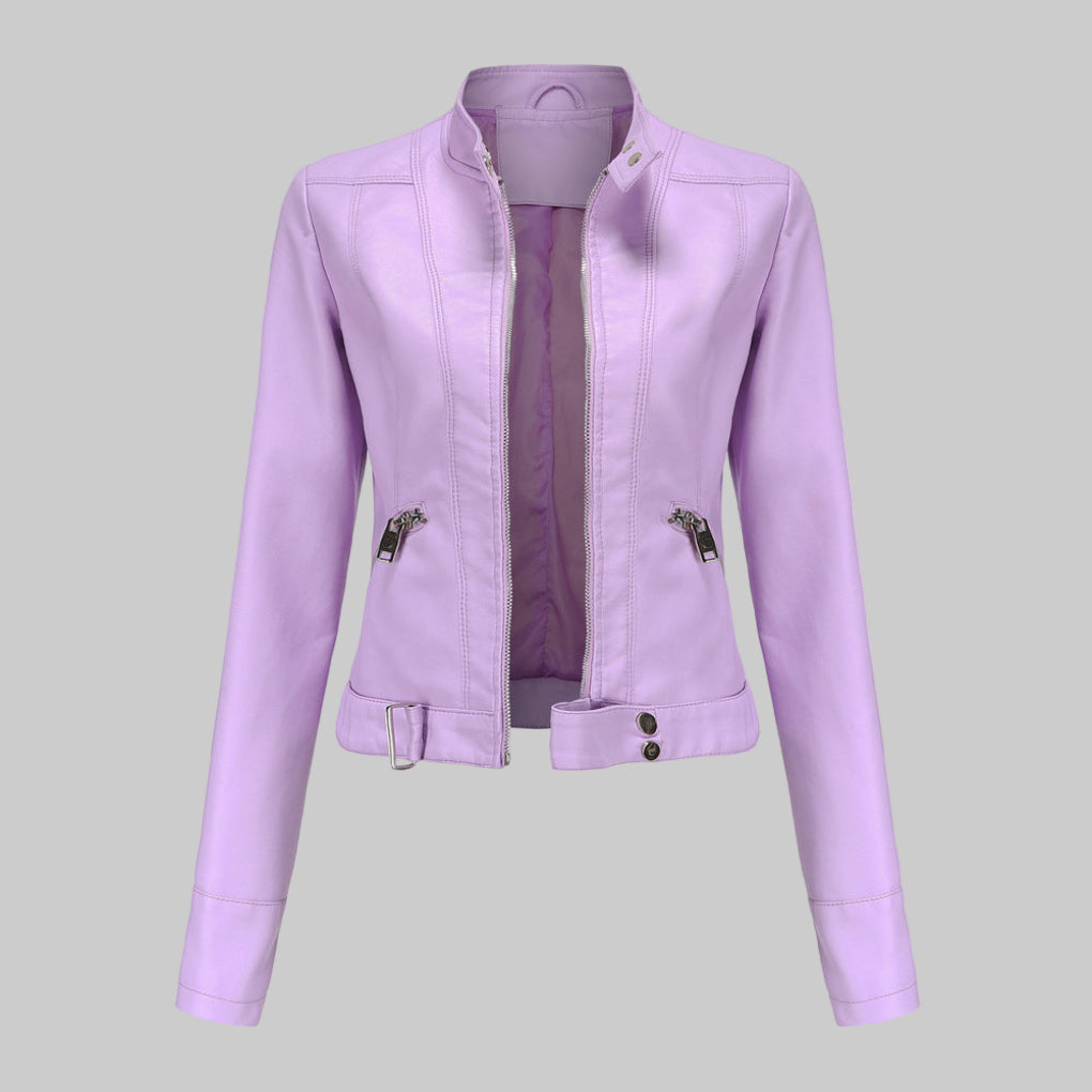 Emeja | Dames Moto Jacket met Staande Kraag