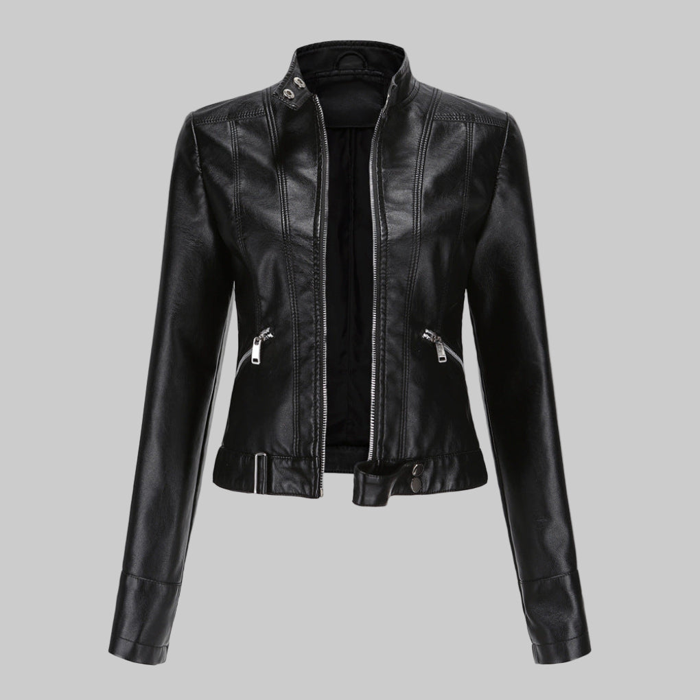 Emeja | Dames Moto Jacket met Staande Kraag