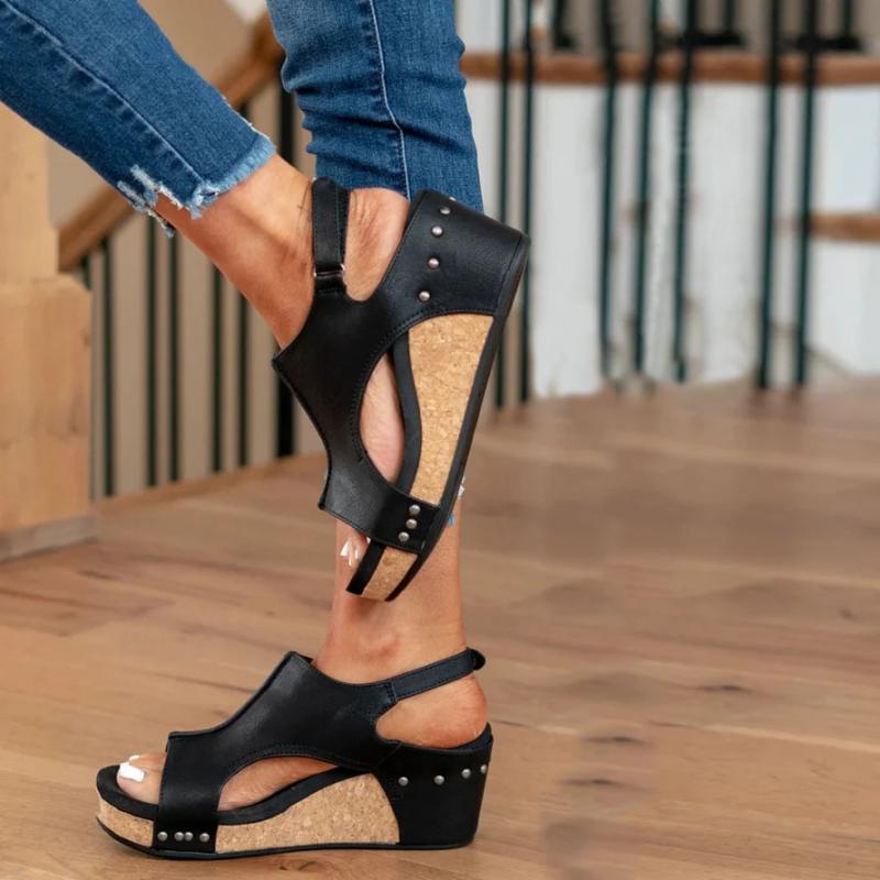 Emeja | Dames Orthopedische Wedge Sandalen met Uitsparingen