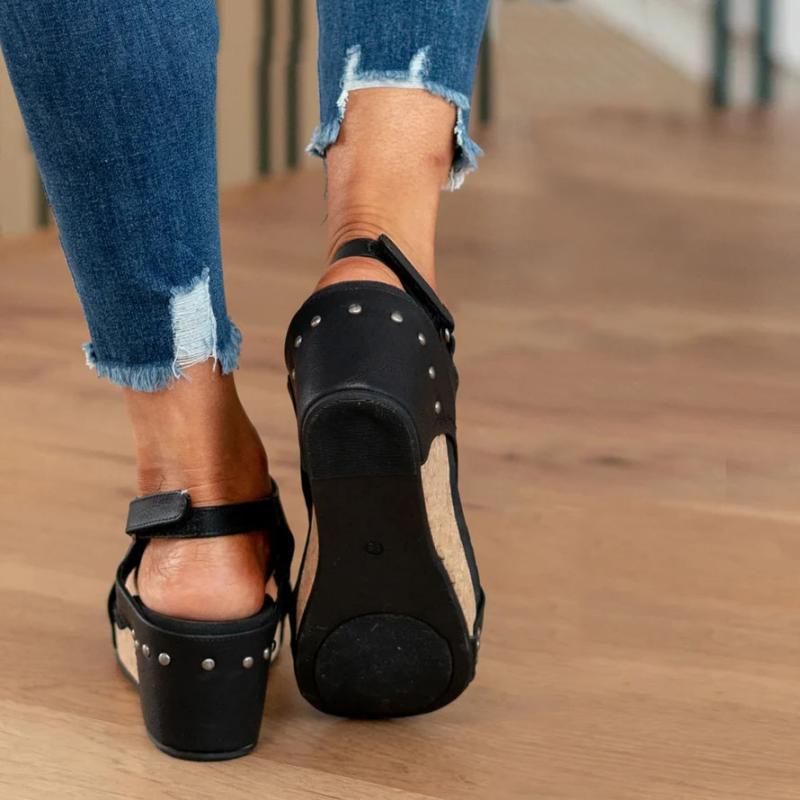 Emeja | Dames Orthopedische Wedge Sandalen met Uitsparingen