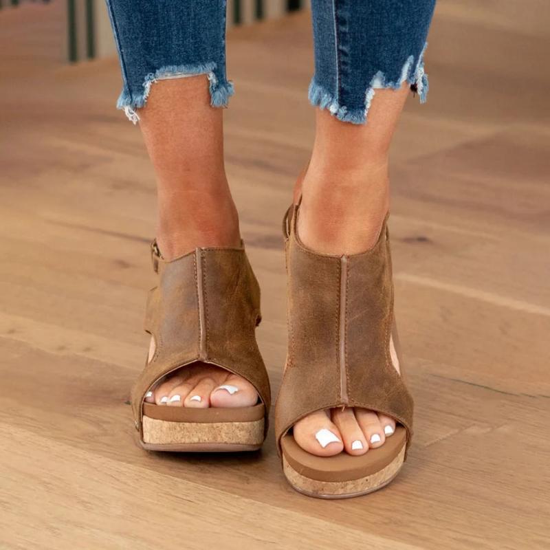 Emeja | Dames Orthopedische Wedge Sandalen met Uitsparingen