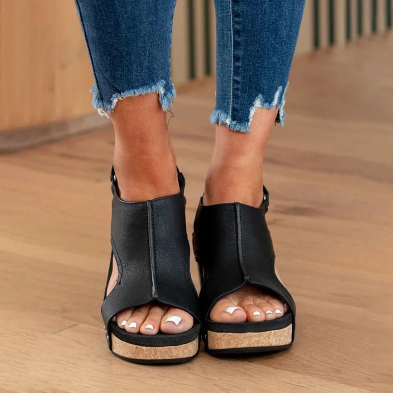 Emeja | Dames Orthopedische Wedge Sandalen met Uitsparingen