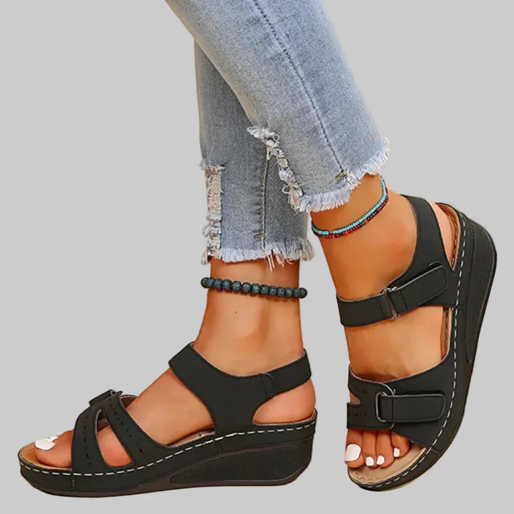 Emeja | Dames Orthopedische Wedge Sandalen met Verstelbare Bandjes